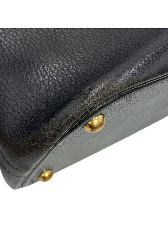 Hermes Handbag Bolide 35 Black Gold Ardennes 2-Way